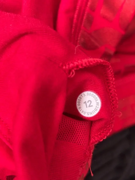 Lululemon Red Foil Sports Bralette with Various Text Size 12 - Picture 7 of 7